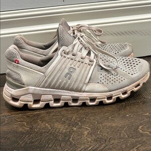 On Cloud Running Light Taupe Athletic Shoes
